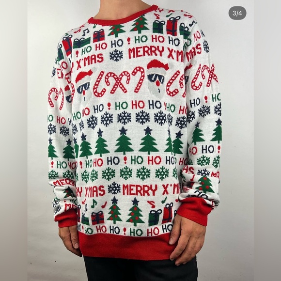 LIBERTY HOLIDAY REWNECK SWEATER-RED,GREEN AND WITHE! - Picture 6 of 7